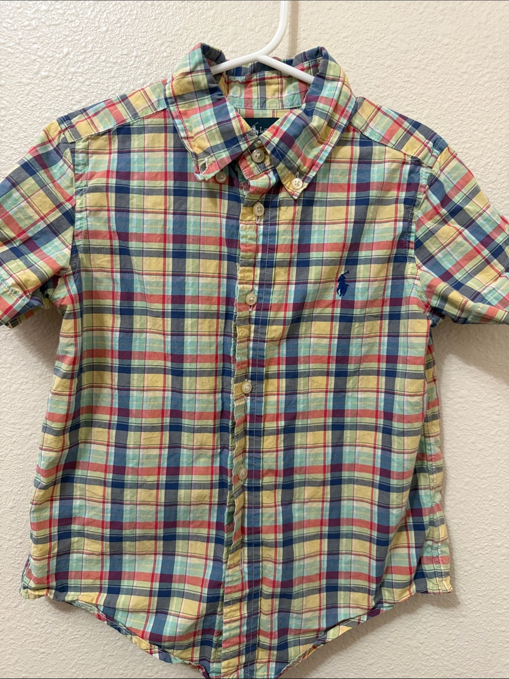 Polo by Ralph Lauren Yellow Multi Plaid Short-Sleeve Button-Down Shirt